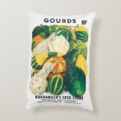 ヴィンテージシードパケットアート、混合グルズカボチャ アクセントクッション (裏面(縦))