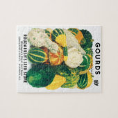 ヴィンテージシードパケットアート、混合グルズカボチャ ジグソーパズル (横)