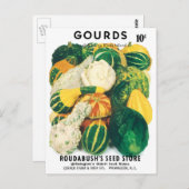 ヴィンテージシードパケットアート、混合グルズカボチャ ポストカード (正面/裏面)