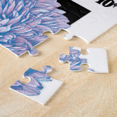 ヴィンテージシードパケットアート、紫色のアスター花 ジグソーパズル (側面)