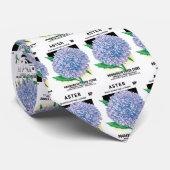 ヴィンテージシードパケットアート、紫色のアスター花 ネクタイ (ロール)