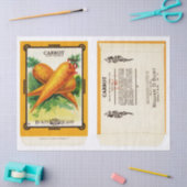 ヴィンテージシードパケットカートと手順 薄葉紙 (クラフト)