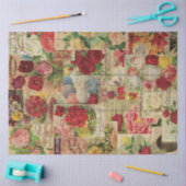 ヴィンテージシードパケットコラージュ 薄葉紙 (クラフト)