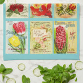 ヴィンテージシードパケットティータオル キッチンタオル (折り畳み)