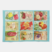 ヴィンテージシードパケットティータオル キッチンタオル (横)