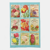 ヴィンテージシードパケットティータオル キッチンタオル (縦)