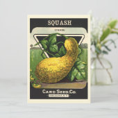 ヴィンテージシードパケットラベルアートイエローサマースカッシュ (スタンド正面)