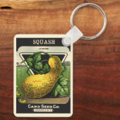 ヴィンテージシードパケットラベルアートイエローサマースカッシュ キーホルダー (裏面)