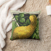 ヴィンテージシードパケットラベルアートイエローサマースカッシュ クッション (ブランケット)