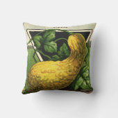 ヴィンテージシードパケットラベルアートイエローサマースカッシュ クッション (裏面)