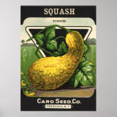 ヴィンテージシードパケットラベルアートイエローサマースカッシュ ポスター (正面)