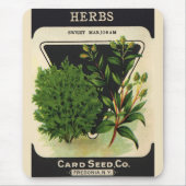 ヴィンテージシードパケットラベルアートスウィートマジョラムハーブ マウスパッド (正面)