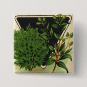 ヴィンテージシードパケットラベルアートスウィートマジョラムハーブ 缶バッジ (正面)