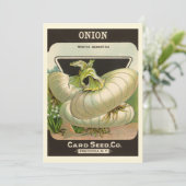 ヴィンテージシードパケットラベルアートホワイトバミューダオニオン (スタンド正面)