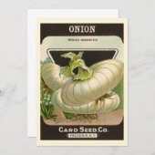 ヴィンテージシードパケットラベルアートホワイトバミューダオニオン (正面/裏面)