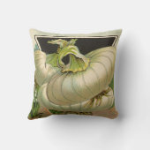 ヴィンテージシードパケットラベルアートホワイトバミューダオニオン クッション (裏面)