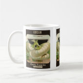 ヴィンテージシードパケットラベルアートホワイトバミューダオニオン コーヒーマグカップ (左)