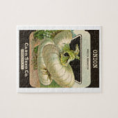 ヴィンテージシードパケットラベルアートホワイトバミューダオニオン ジグソーパズル (横)