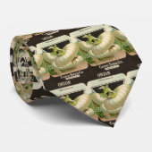 ヴィンテージシードパケットラベルアートホワイトバミューダオニオン ネクタイ (ロール)