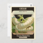 ヴィンテージシードパケットラベルアートホワイトバミューダオニオン ポストカード (正面/裏面)