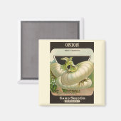 ヴィンテージシードパケットラベルアートホワイトバミューダオニオン マグネット (正面/裏面)