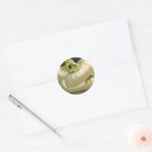 ヴィンテージシードパケットラベルアートホワイトバミューダオニオン ラウンドシール (封筒)