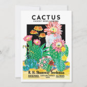 ヴィンテージシードパケットラベルアート砂漠サボテン植物 (正面)