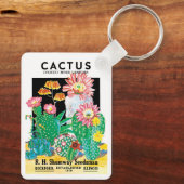 ヴィンテージシードパケットラベルアート砂漠サボテン植物 キーホルダー (裏面)