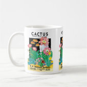 ヴィンテージシードパケットラベルアート砂漠サボテン植物 コーヒーマグカップ (左)