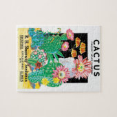 ヴィンテージシードパケットラベルアート砂漠サボテン植物 ジグソーパズル (横)