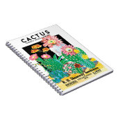 ヴィンテージシードパケットラベルアート砂漠サボテン植物 ノートブック (右側)