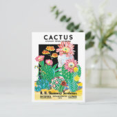 ヴィンテージシードパケットラベルアート砂漠サボテン植物 ポストカード (スタンド正面)