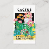 ヴィンテージシードパケットラベルアート砂漠サボテン植物 名刺 (裏面)