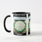 ヴィンテージシードパケットラベルアート、カリフラワーベギーズ マグカップ (左)