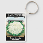 ヴィンテージシードパケットラベルアート、カリフラワー野菜 キーホルダー (裏面)