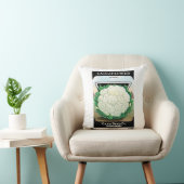 ヴィンテージシードパケットラベルアート、カリフラワー野菜 クッション (椅子)