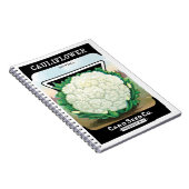 ヴィンテージシードパケットラベルアート、カリフラワー野菜 ノートブック (右側)