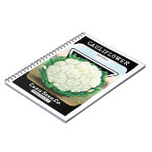 ヴィンテージシードパケットラベルアート、カリフラワー野菜 ノートブック (左側)