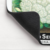 ヴィンテージシードパケットラベルアート、カリフラワー野菜 マウスパッド (コーナー)