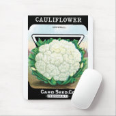 ヴィンテージシードパケットラベルアート、カリフラワー野菜 マウスパッド (マウス)