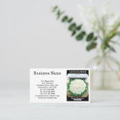 ヴィンテージシードパケットラベルアート、カリフラワー野菜 名刺 (スタンド正面)