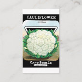 ヴィンテージシードパケットラベルアート、カリフラワー野菜 名刺 (裏面)