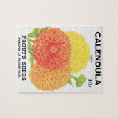 ヴィンテージシードパケットラベルアート、カレンダフラワー ジグソーパズル (横)