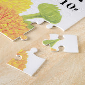 ヴィンテージシードパケットラベルアート、カレンダフラワー ジグソーパズル (側面)