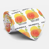 ヴィンテージシードパケットラベルアート、カレンダフラワー ネクタイ (ロール)