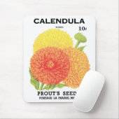 ヴィンテージシードパケットラベルアート、カレンダフラワー マウスパッド (マウス)