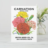 ヴィンテージシードパケットラベルアート、カーネーションフラワー (スタンド正面)