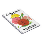 ヴィンテージシードパケットラベルアート、カーネーションフラワー ノートブック (右側)