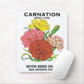 ヴィンテージシードパケットラベルアート、カーネーションフラワー マウスパッド (マウス)