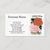 ヴィンテージシードパケットラベルアート、カーネーション花 名刺 (正面)